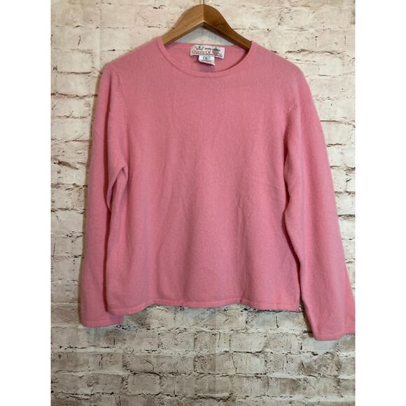 Queen of Scots Cashmere Sweater Womens XL Powder Pink Lightweight Pullover - Picture 1 of 11